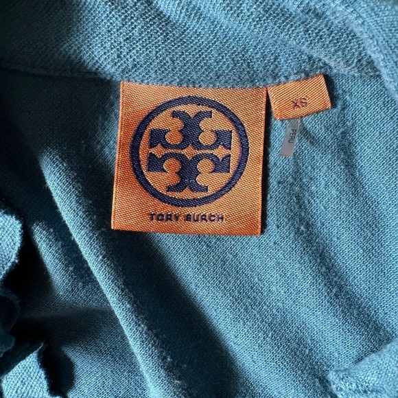 Tory Burch- ruffle lidia polo size xs- Pima cotton- button down- Blue - Picture 5 of 5